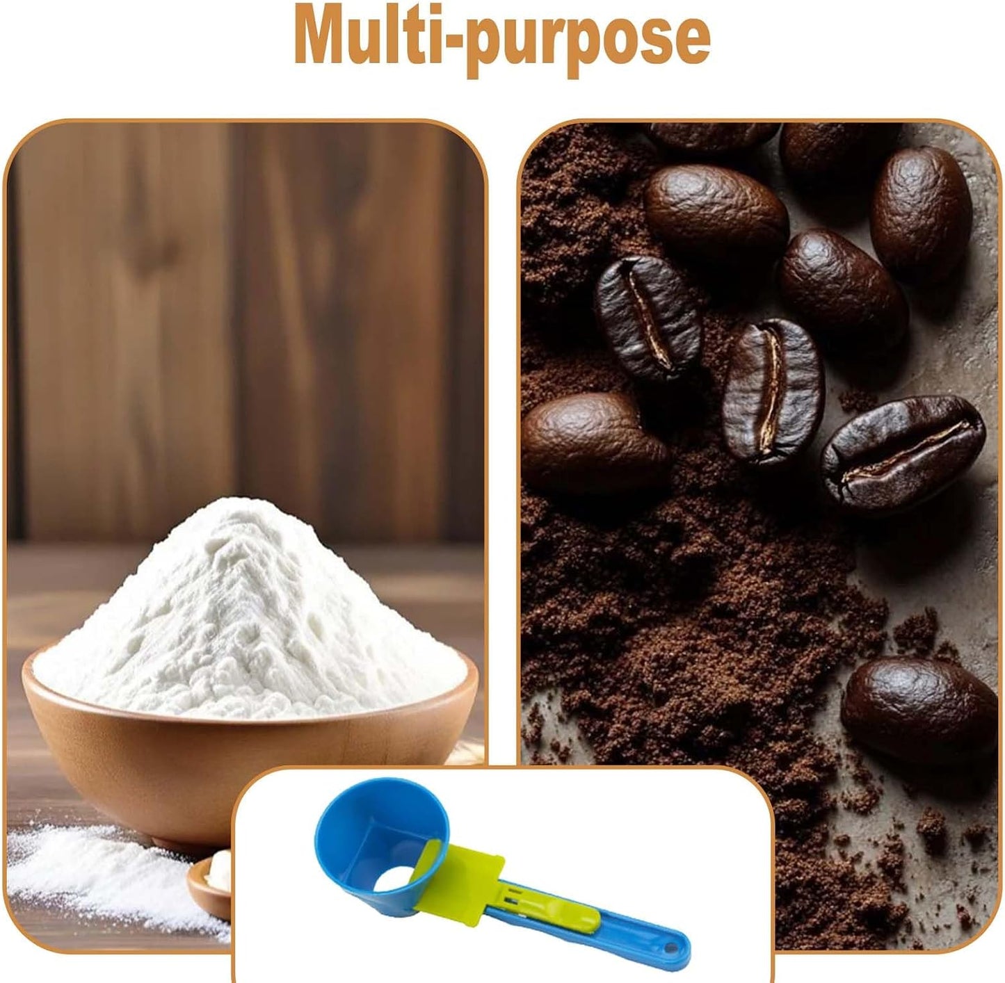 2PCS Funnel Protein Powder Scoop Anti-Spill Scoops