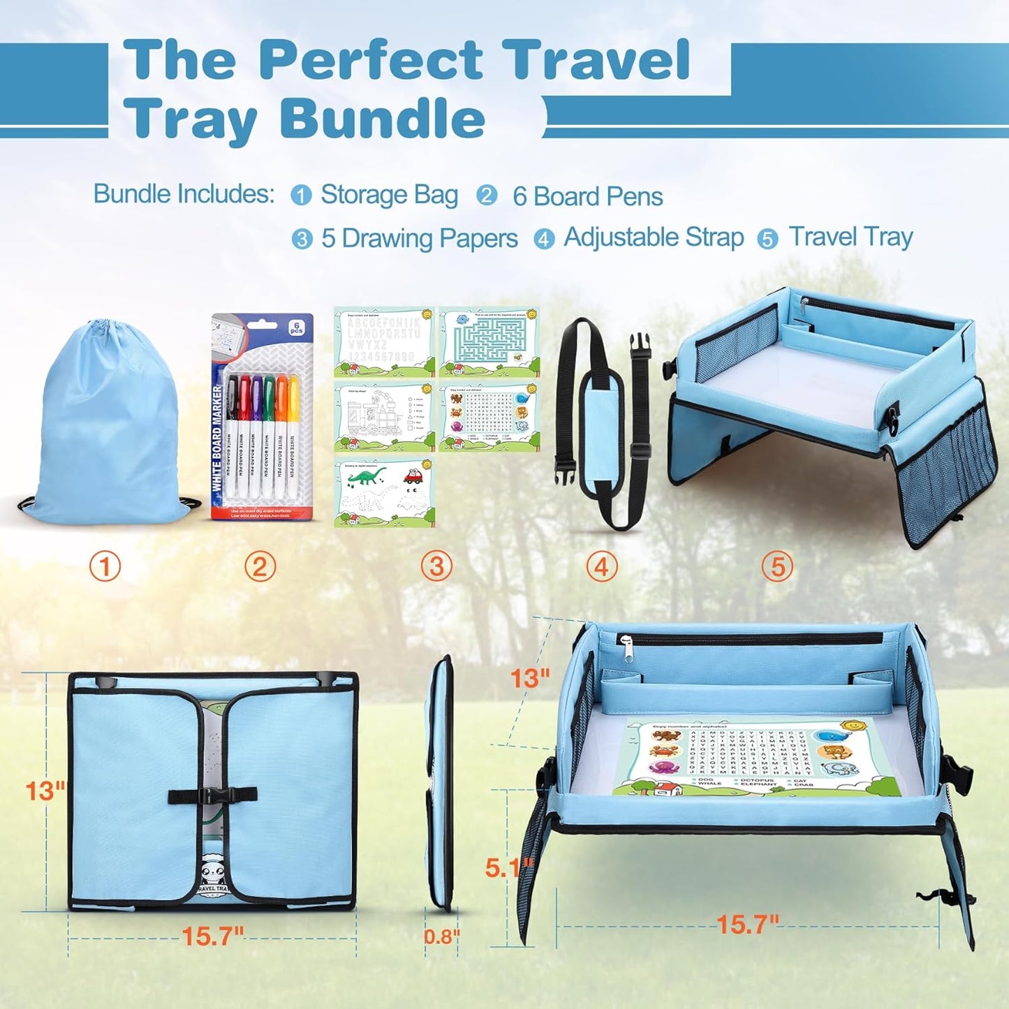 COOLJOY Travel Tray Kids Travel Tray,Kids Travel Essentials
