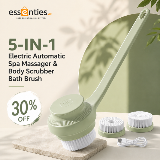 5-in-1 Electric Automatic Spa Massager & Body Scrubber Bath Brush