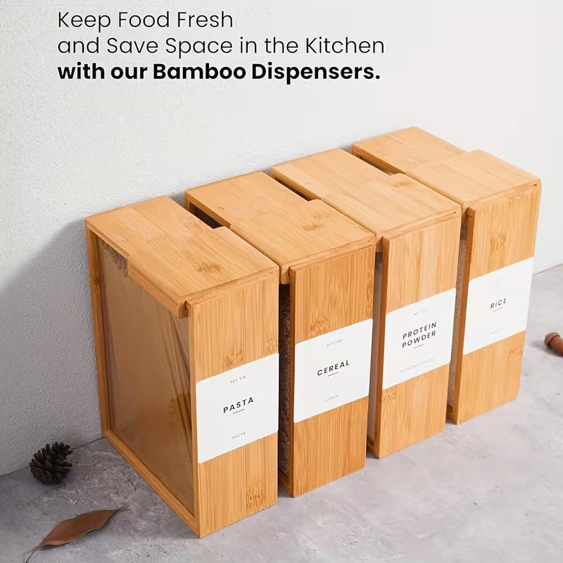 1Pc Solid Wood Food Storage Container | Side Transparent