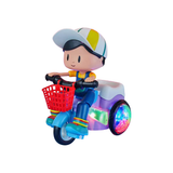 Kids Electric Stunt Tricycle 360 Degree Rotating Music Light Three-Wheel Electric Car Toy