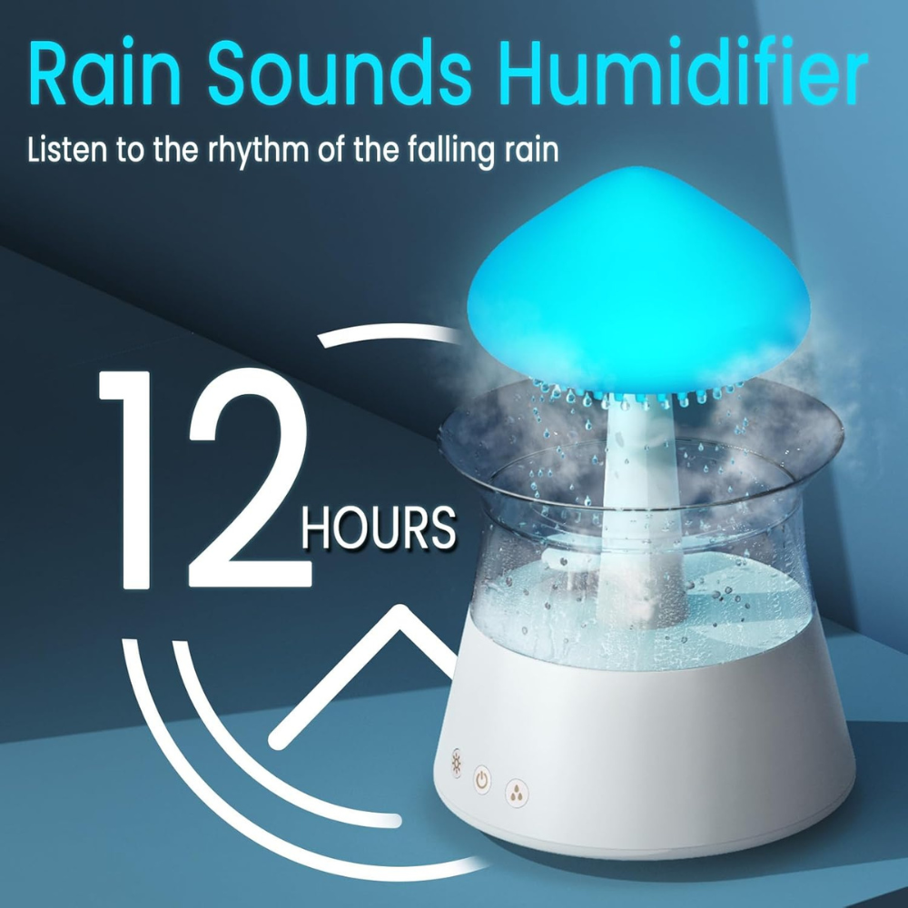 Cloud Humidifier with Remote Control, Waterfall Lamp