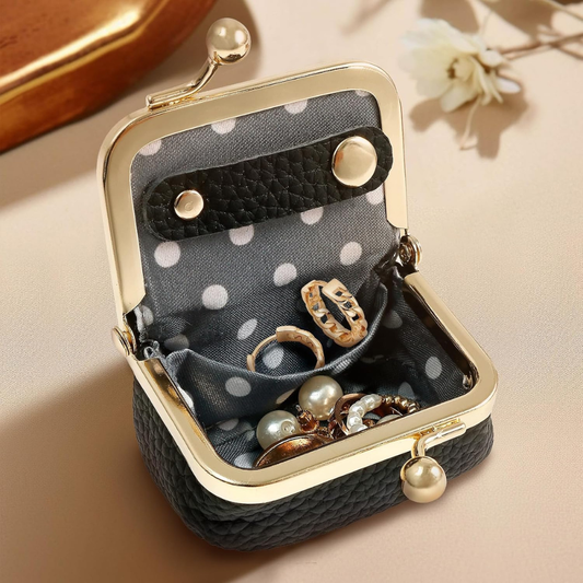 Mini Portable Jewel Box, Leather Jewelry Travel Case