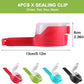 Pack of 4 sealing clips with Pourer, Snack dispenser,