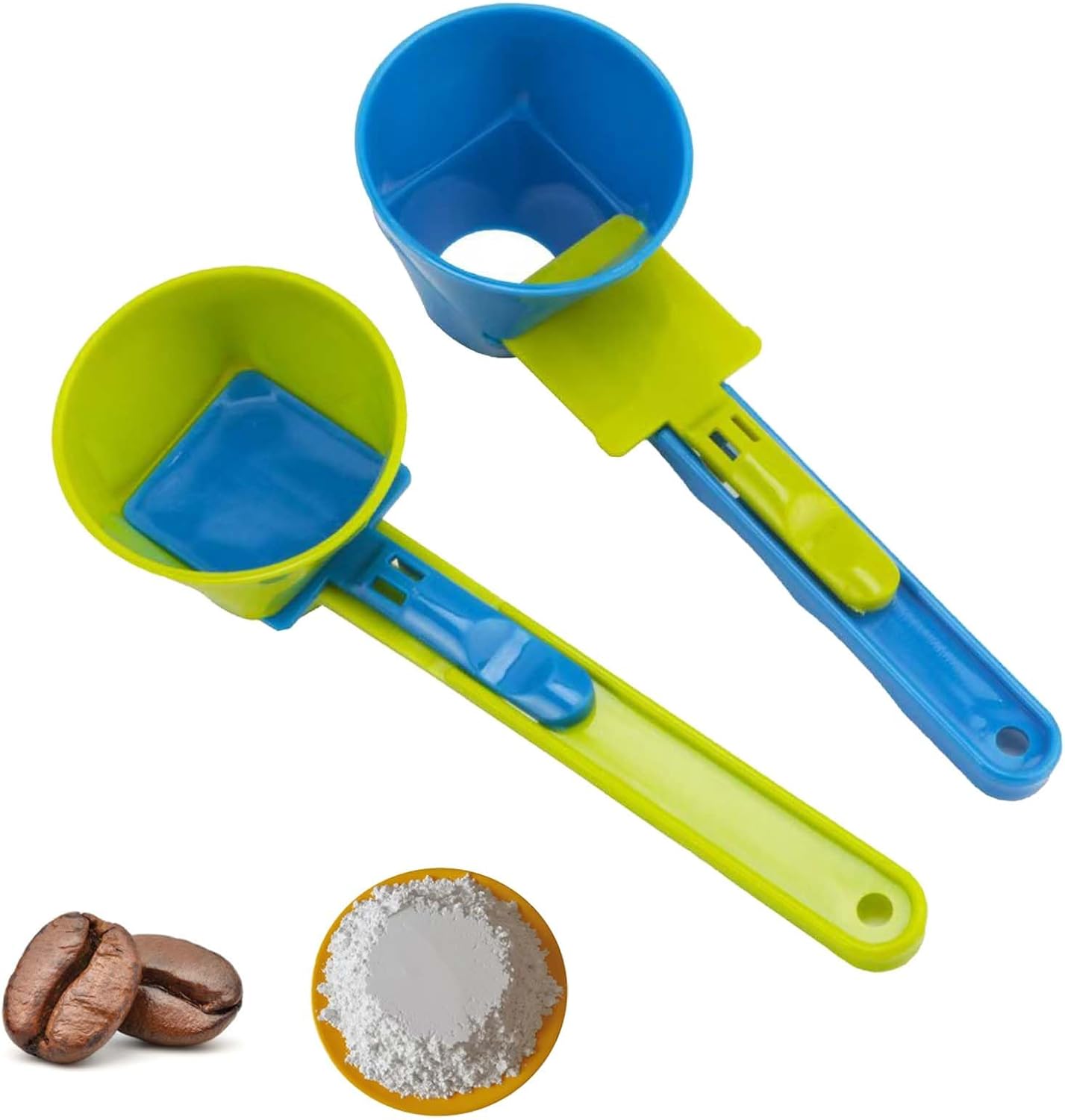 2PCS Funnel Protein Powder Scoop Anti-Spill Scoops