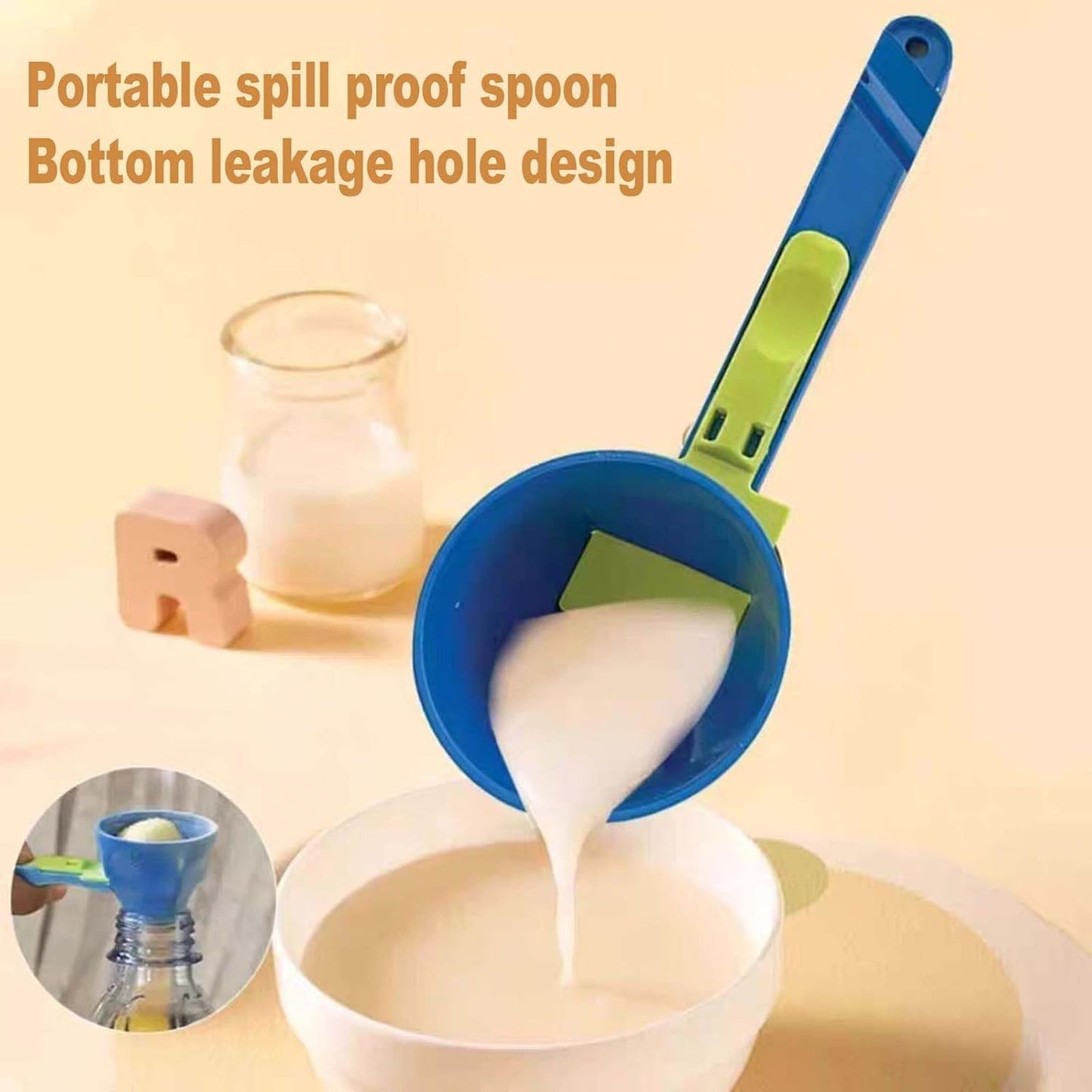 2PCS Funnel Protein Powder Scoop Anti-Spill Scoops