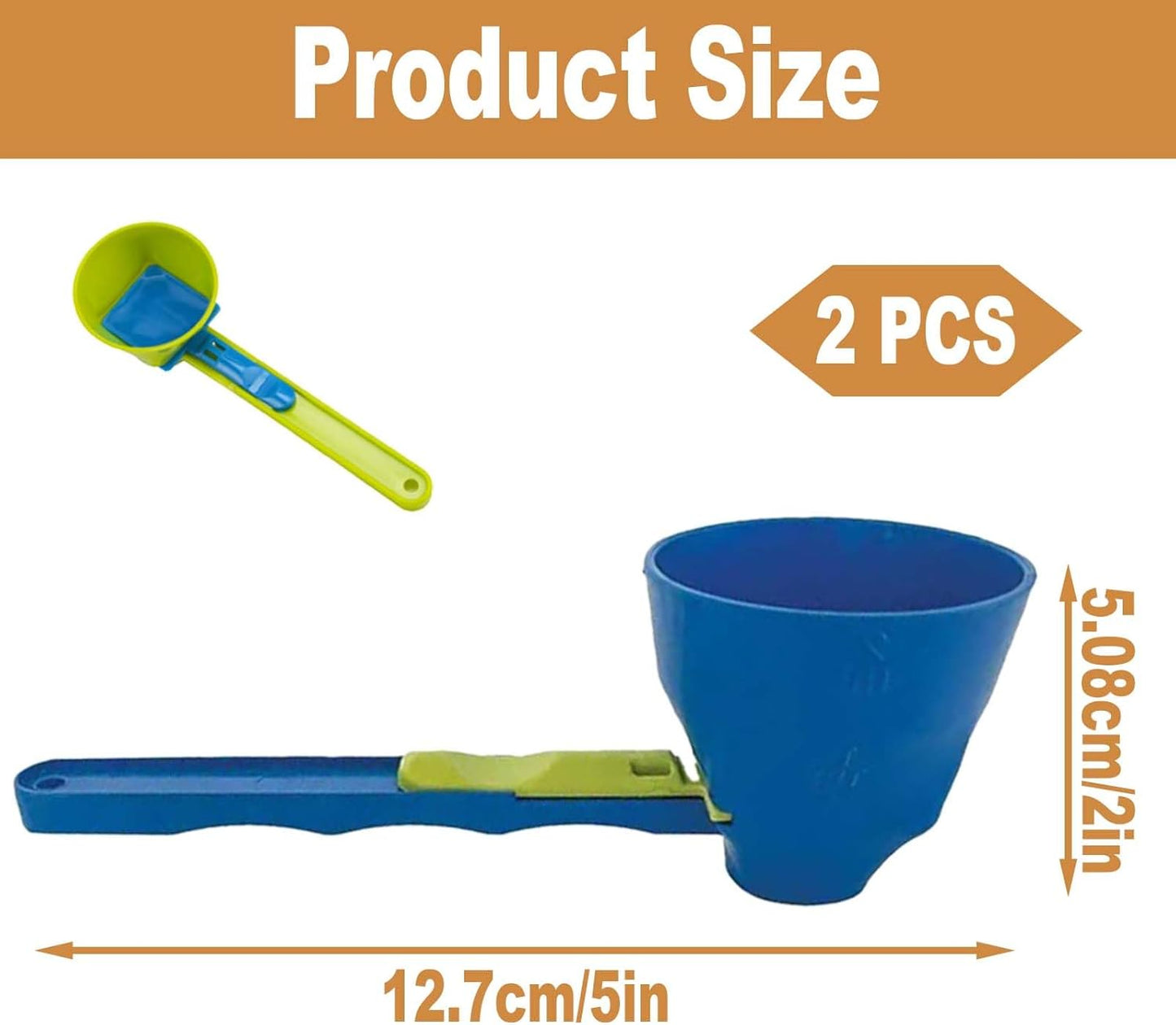 2PCS Funnel Protein Powder Scoop Anti-Spill Scoops