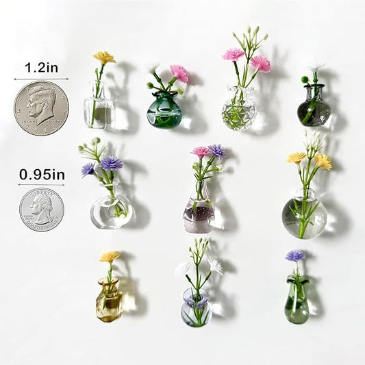 20Pcs Cute Mini Vase Magnets for Fridge