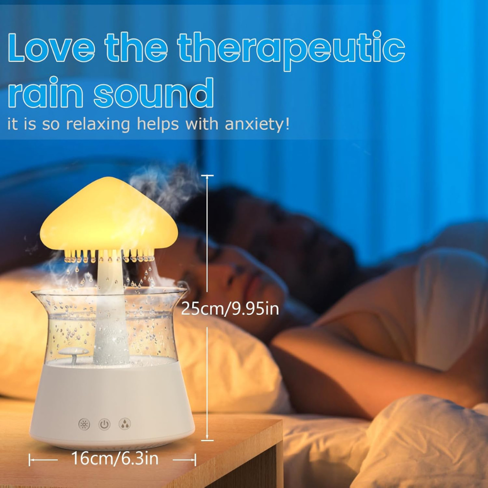 Cloud Humidifier with Remote Control, Waterfall Lamp
