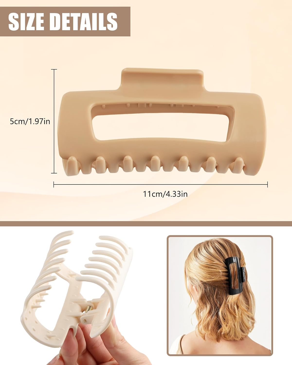 Lulir Soft & Flexible Hair Claw Clip (Pack Of 2)