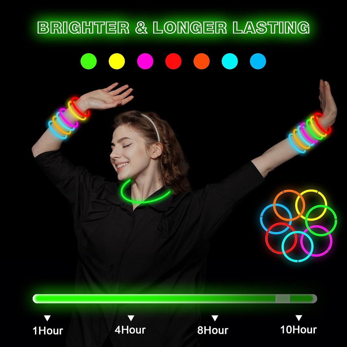 JIJI & CUI Glow Sticks, Eco-Friendly & Non-Toxic Party Supplies for Kids (100 Pieces)