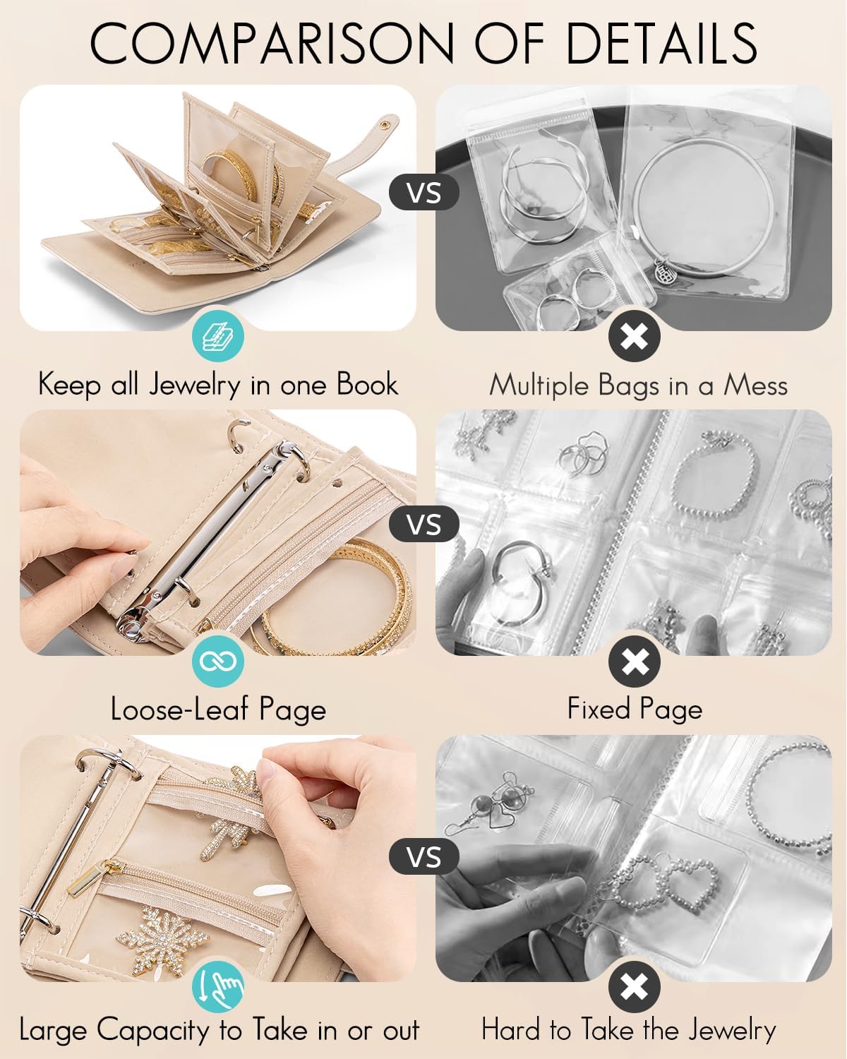 Stylish Vlando Travel Jewelry Organizer Case,