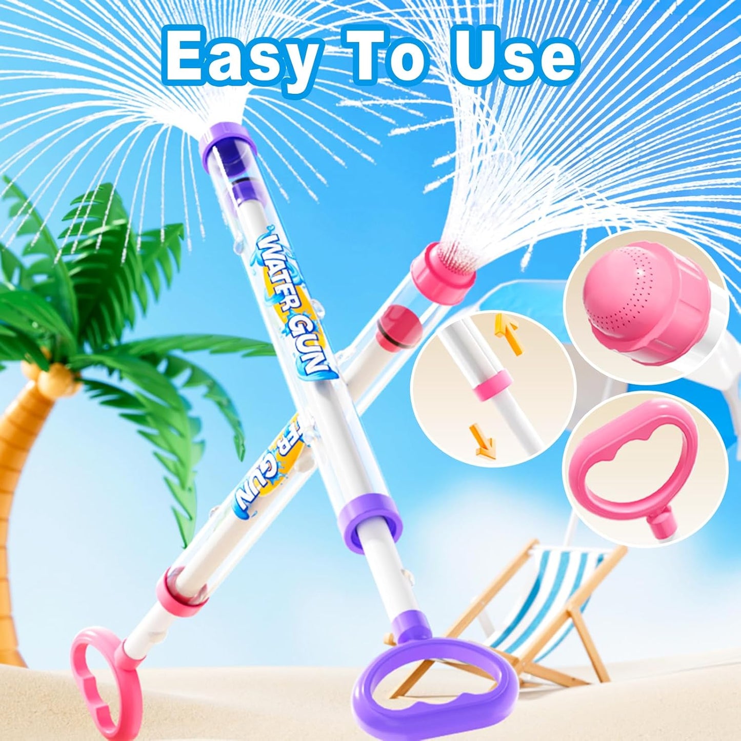 Pack of 3 Children's Fireworks Water Spray Gun