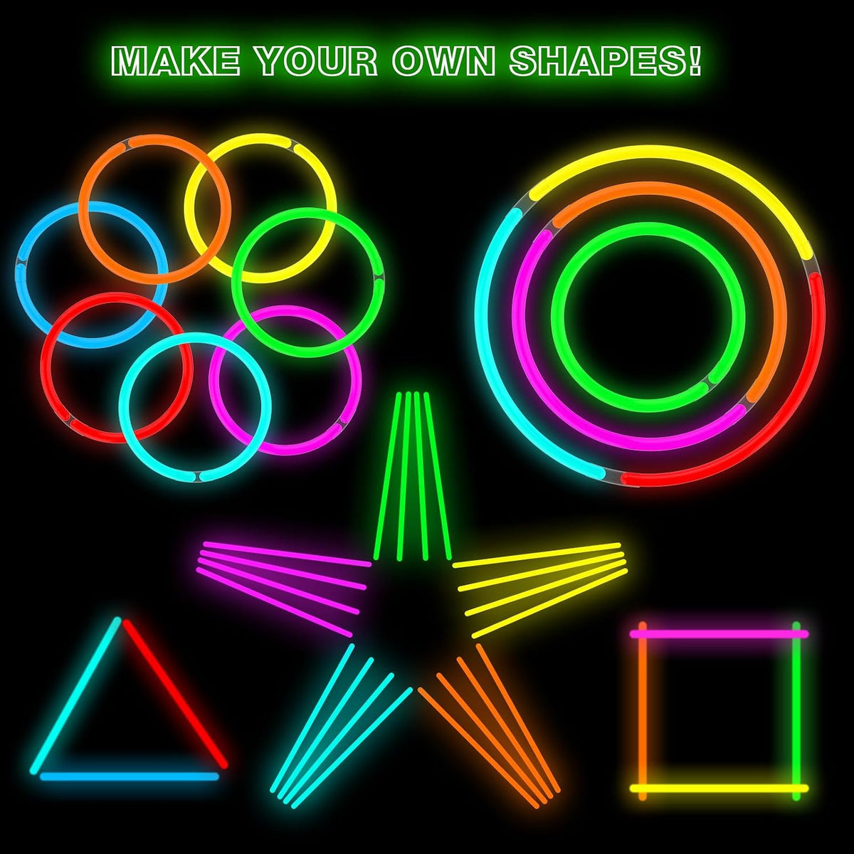 JIJI & CUI Glow Sticks, Eco-Friendly & Non-Toxic Party Supplies for Kids (100 Pieces)