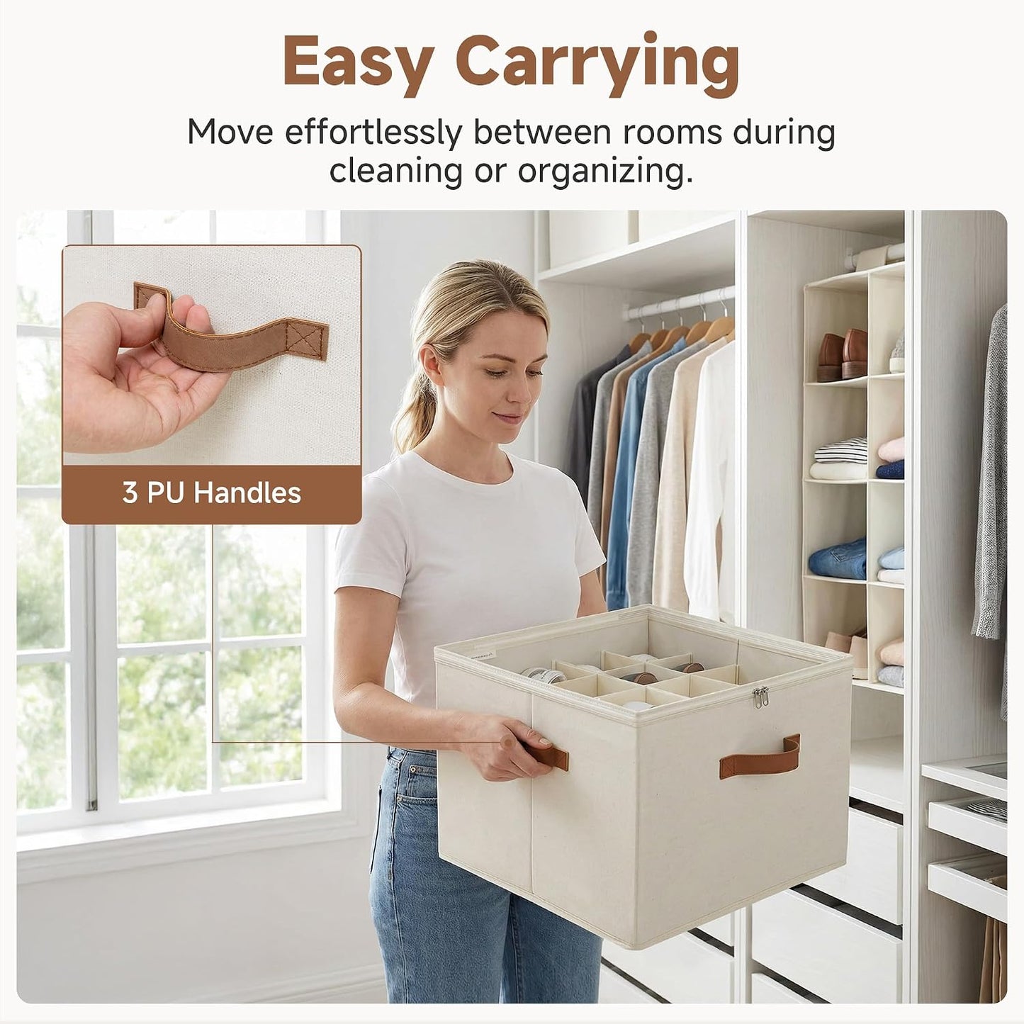 16-Pair Shoe Organizer for Closet, Adjustable Dividers