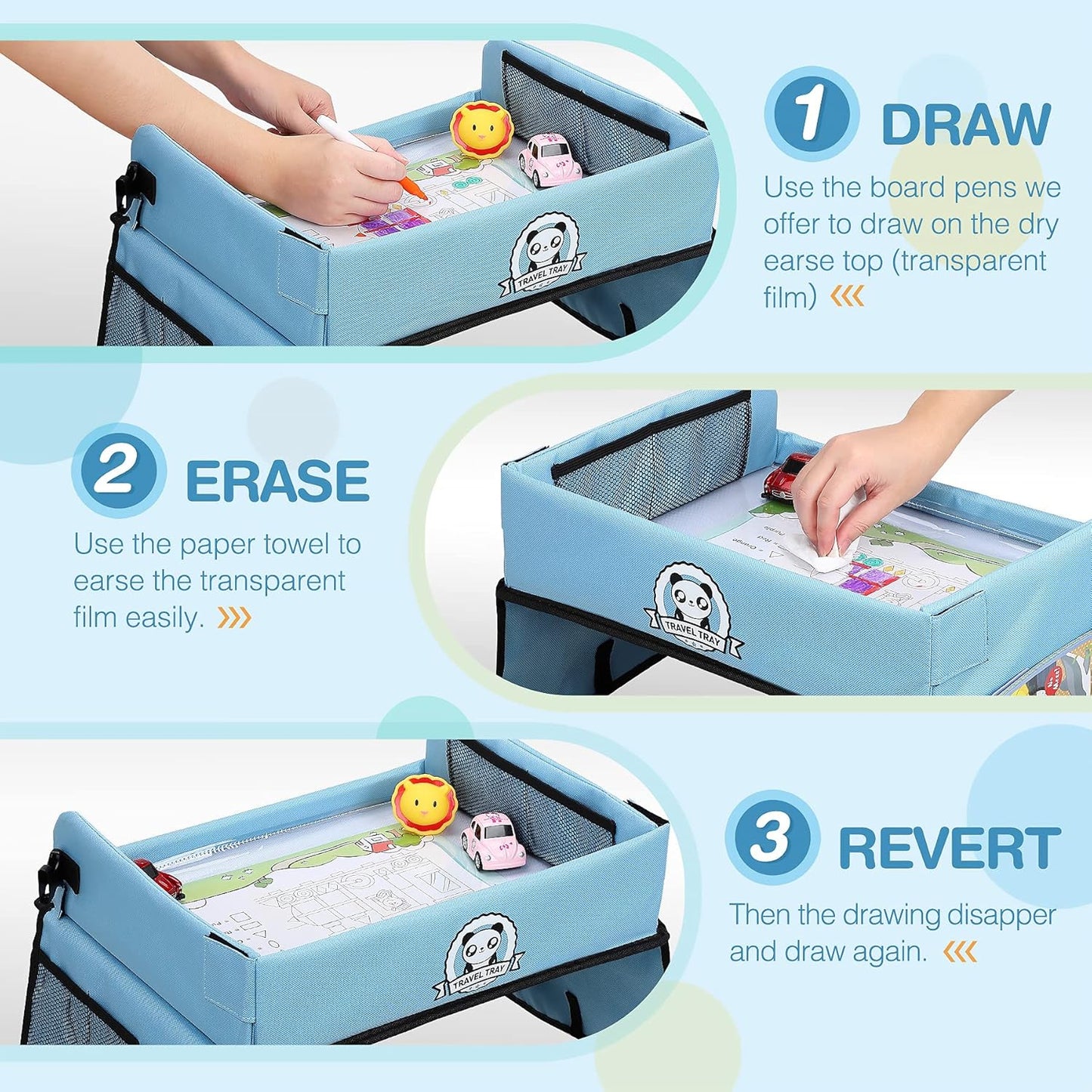 COOLJOY Travel Tray Kids Travel Tray,Kids Travel Essentials