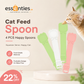 Cat Feed Spoon, 4 PCS Cats Strip Happy Spoons Squeeze