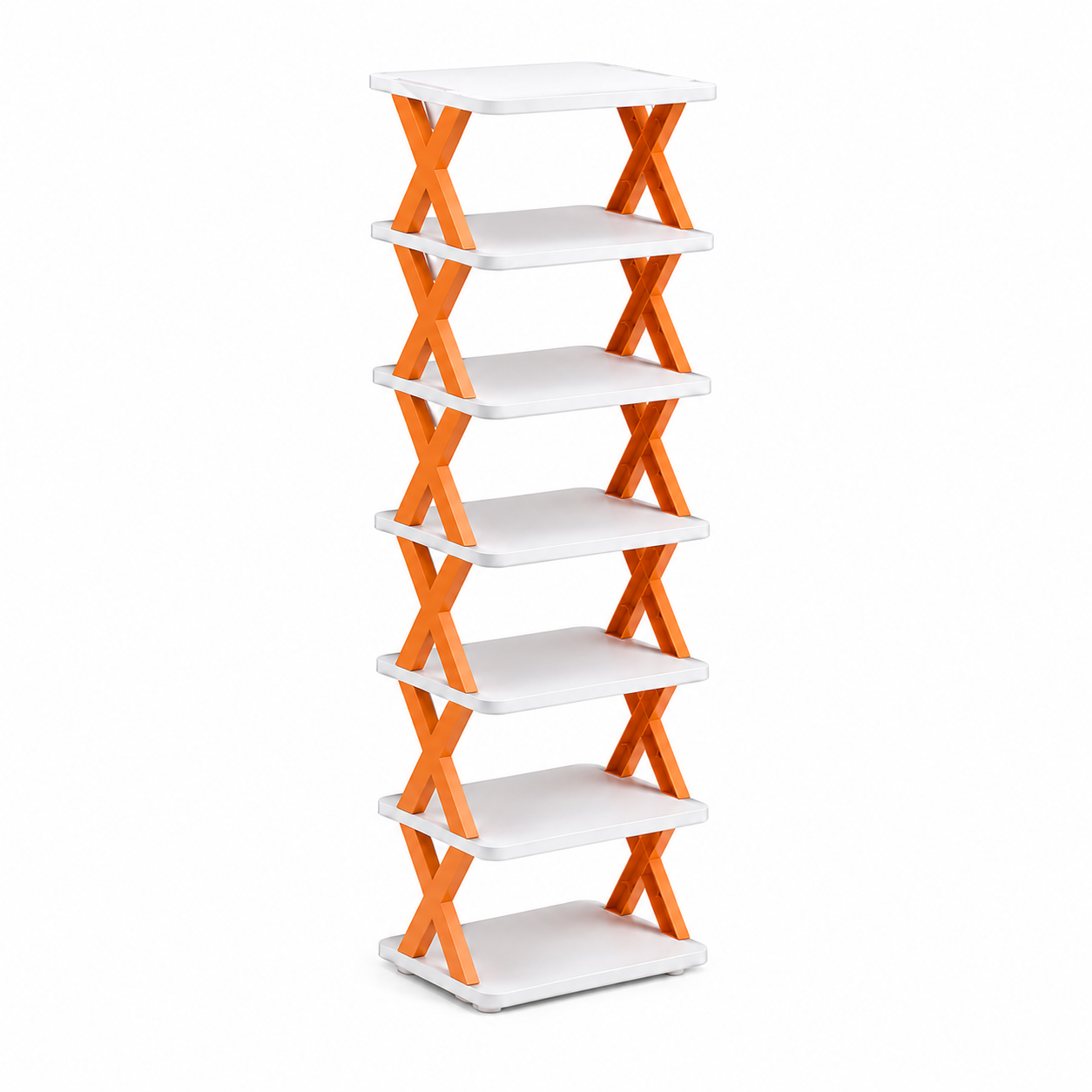 7-Tier Space-Saving Narrow Shoe Rack with Slanted Shelves