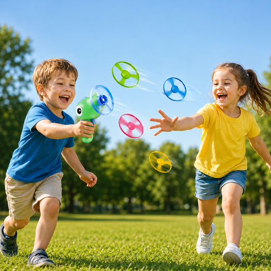 Colorful Flying Propeller Toy – Interactive Outdoor Chase & Catch Toy for Kids (Pack Of 2)