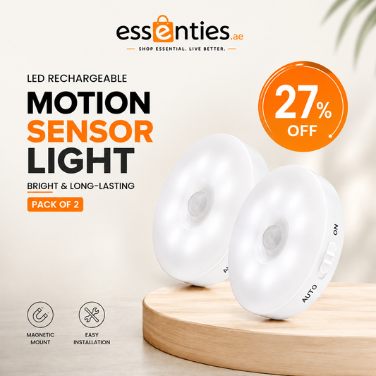 LED Rechargeable Motion Sensor Light Indoor, Bright & Long-Lasting (Pack Of 2)
