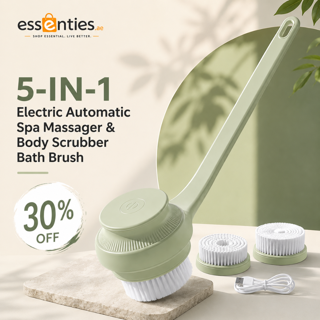 5-in-1 Electric Automatic Spa Massager & Body Scrubber Bath Brush