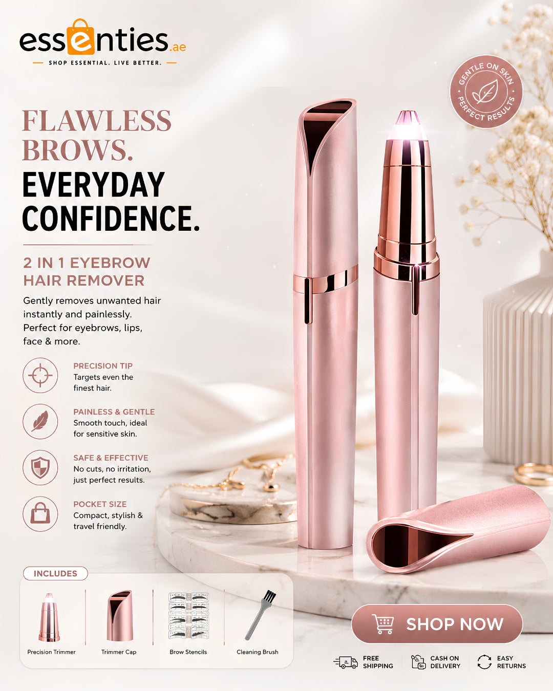 2-in-1 Electric Eyebrow & Nose Hair Trimmer